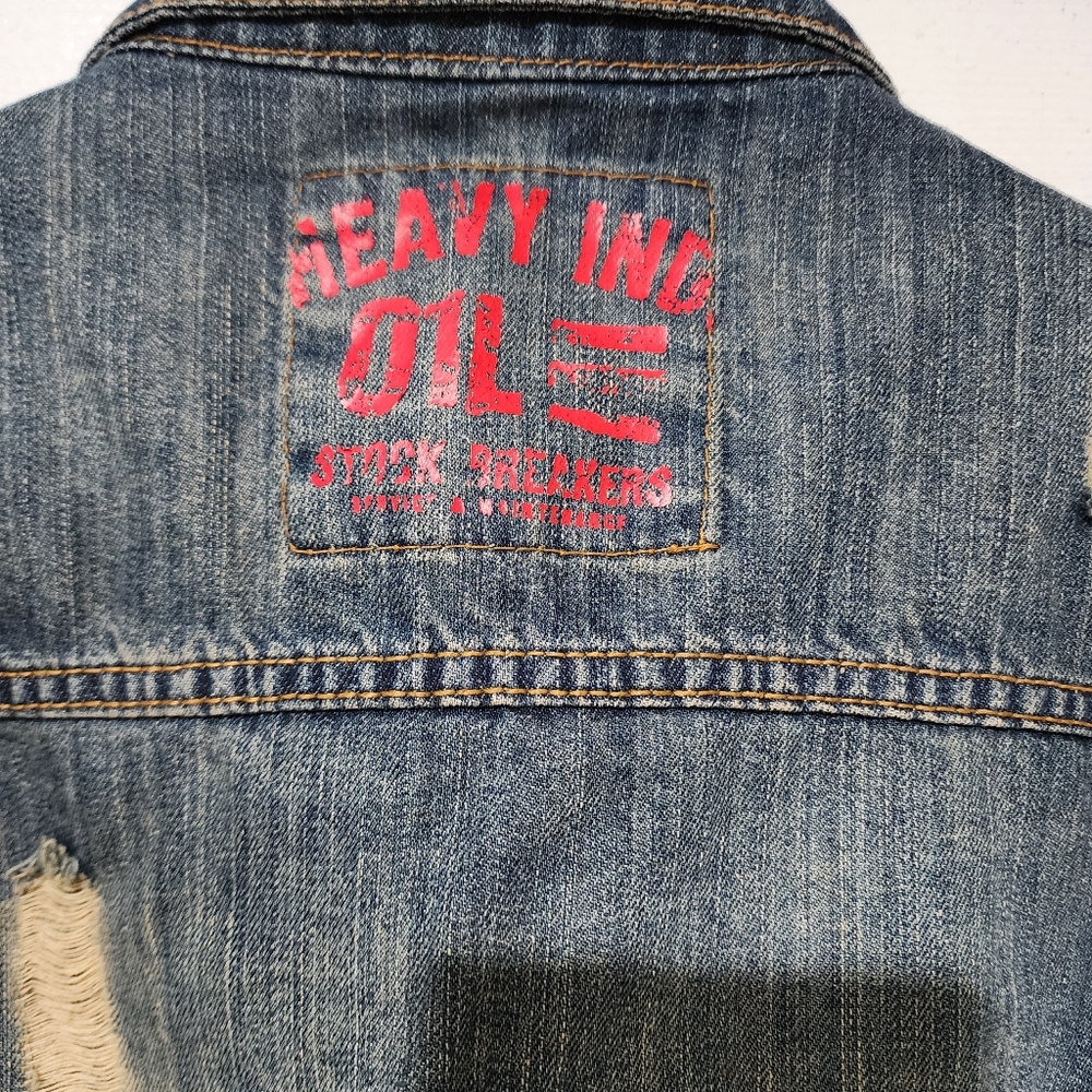 Escapism 2XL distressed denim jacket (blue) - Picture 4 of 5